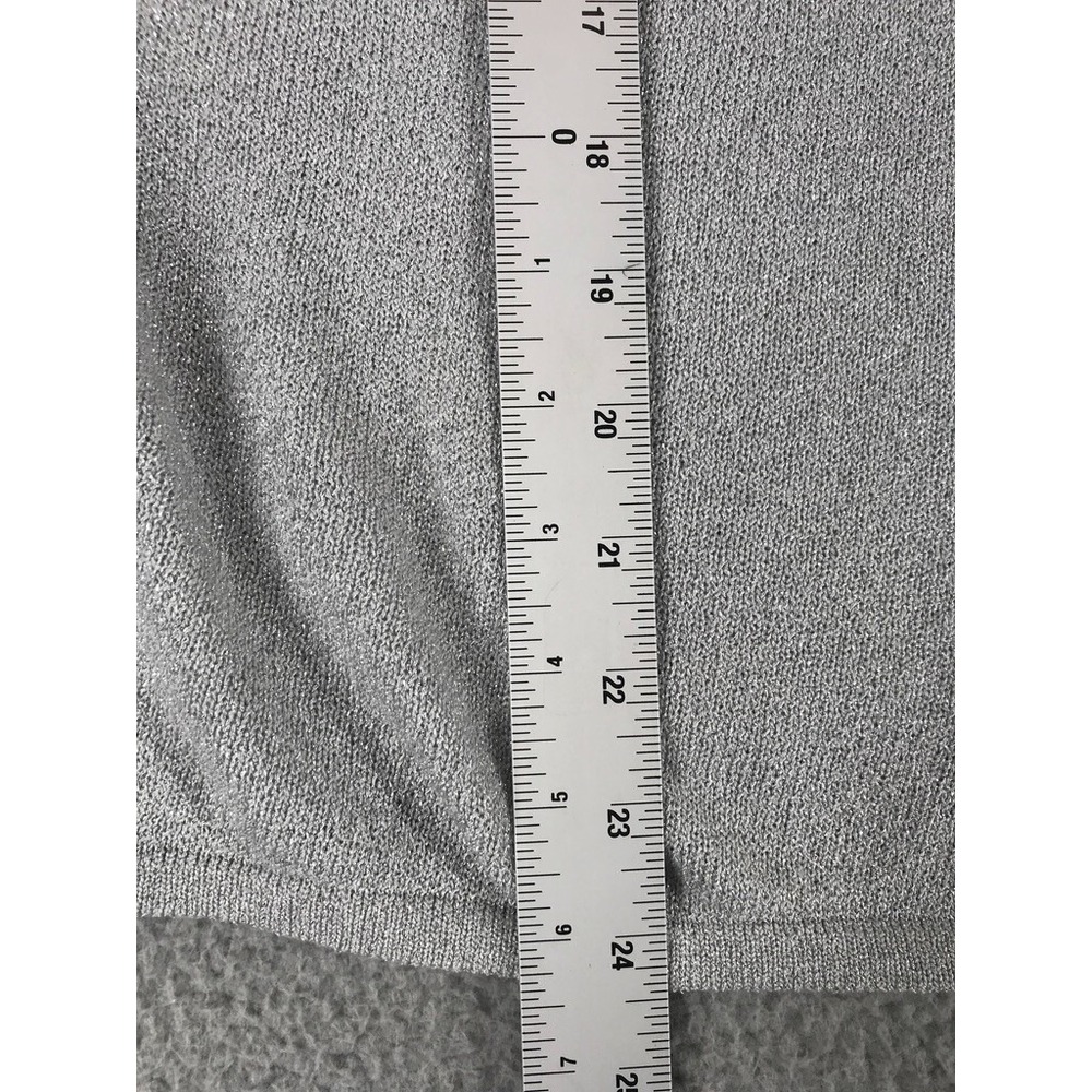 Express Tricot Formal Sweater Cami Set Size L Silver Metallic Flecks Long Sleeve - Picture 9 of 12
